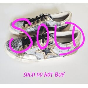 RARE Mark Nason The Stellar Distressed Grunge Gold Python Print Sneakers Sz 8